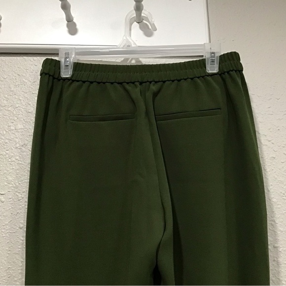 J. CREW Turner Pant Joggers Crepe Olive Green Elastic Waist Zipper Pockets Sz 0 - Picture 7 of 7